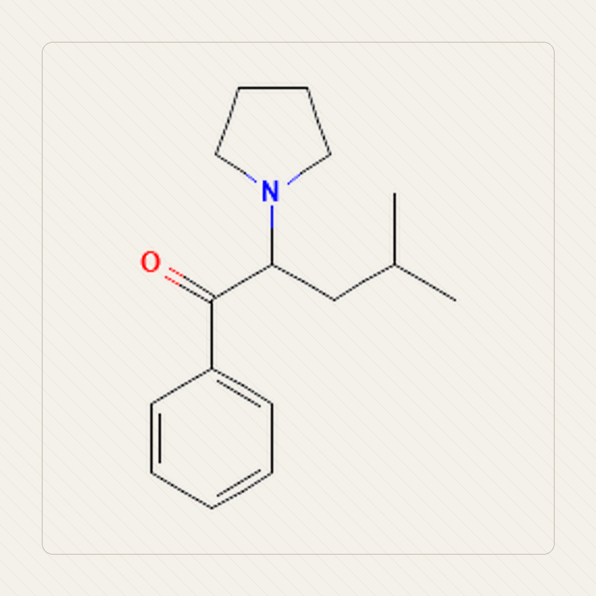 α-PHiP Alfa-PiHP, molekulistruktuuri õppeillustratsioon
