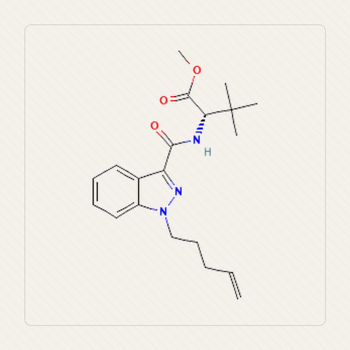 MDMB-4en-PINACA 4en-PINACA, molekulistruktuuri õppeillustratsioon