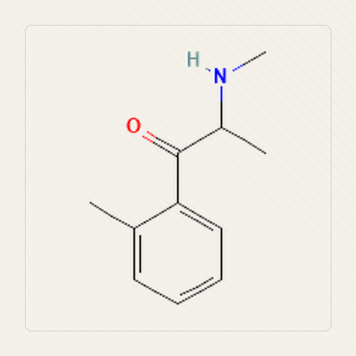 2-MMC 2-metylometkatynon, molekulistruktuuri õppeillustratsioon
